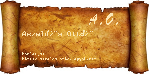 Aszalós Ottó névjegykártya