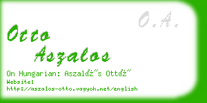 otto aszalos business card